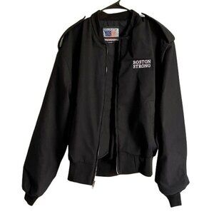 Snap n Wear Boston Strong Full Zip Black Jacket Mens Size Large